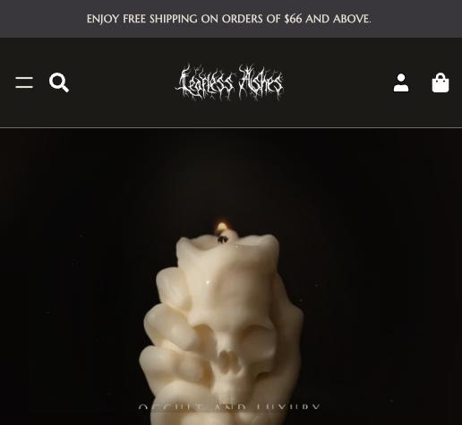 Leafless Ashes, a candle brand site we designed